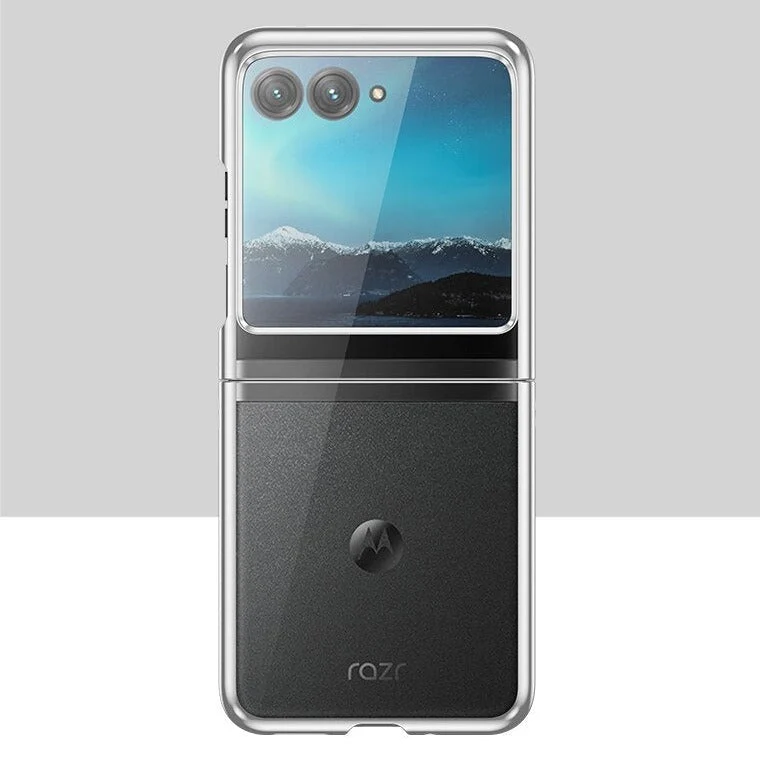 Opvouwbare Smartphone Hoesje Transparant TPU Metalen Randen Scharnierbescherming Krasbestendig Beschermhoes | Sansoti