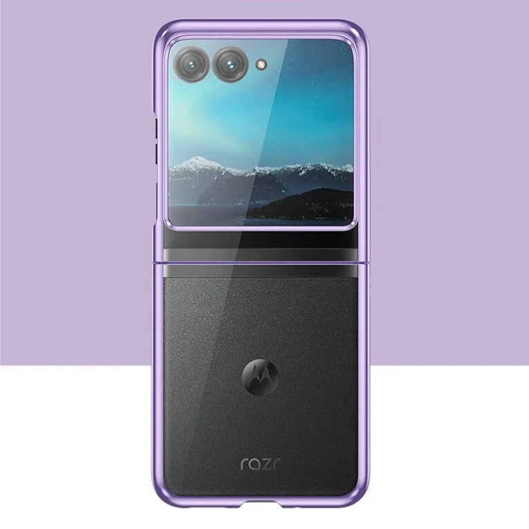 Opvouwbare Smartphone Hoesje Transparant TPU Metalen Randen Scharnierbescherming Krasbestendig Beschermhoes | Sansoti
