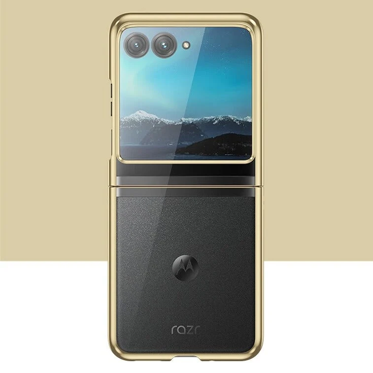 Opvouwbare Smartphone Hoesje Transparant TPU Metalen Randen Scharnierbescherming Krasbestendig Beschermhoes | Sansoti