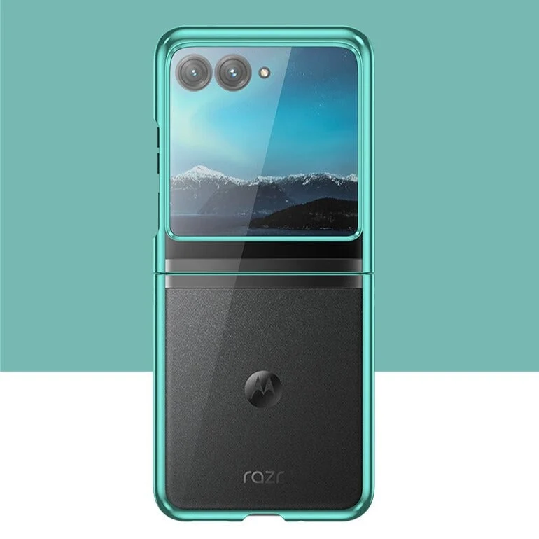 Opvouwbare Smartphone Hoesje Transparant TPU Metalen Randen Scharnierbescherming Krasbestendig Beschermhoes | Sansoti