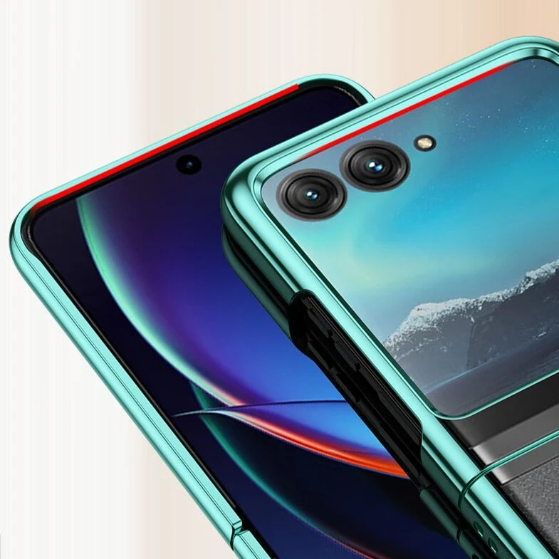 Opvouwbare Smartphone Hoesje Transparant TPU Metalen Randen Scharnierbescherming Krasbestendig Beschermhoes | Sansoti