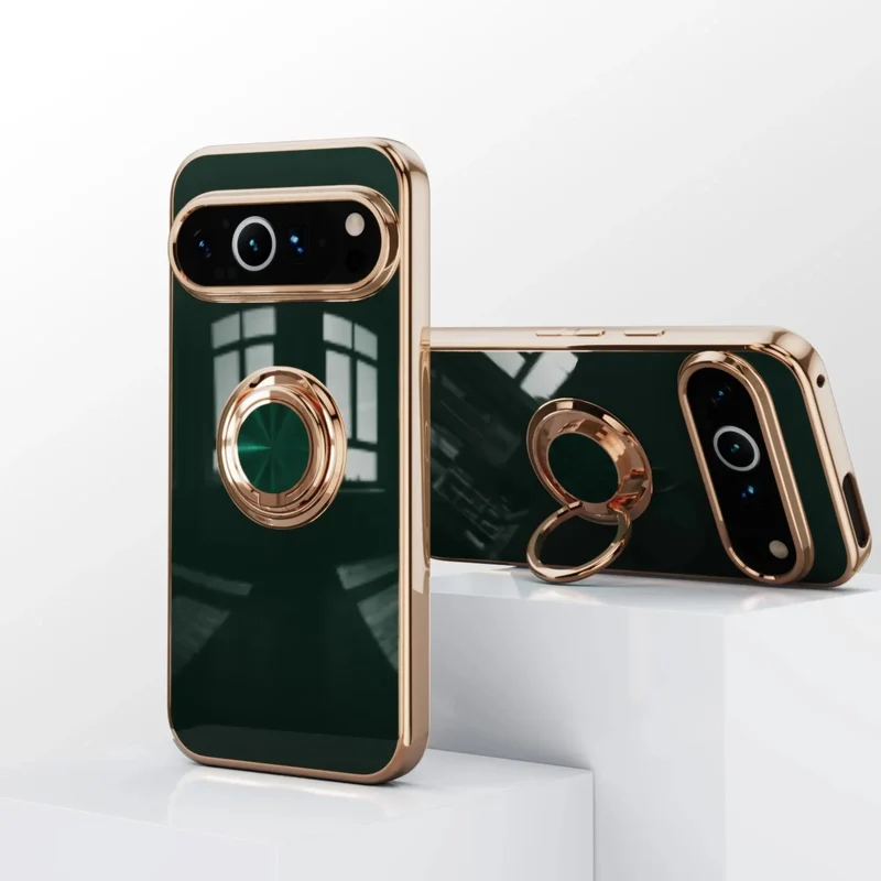 Telefoonhoesje met Draaibare Ring en Standaard voor Google Pixel – Magnetische Autohouder Compatibel Bescherming | Sansoti