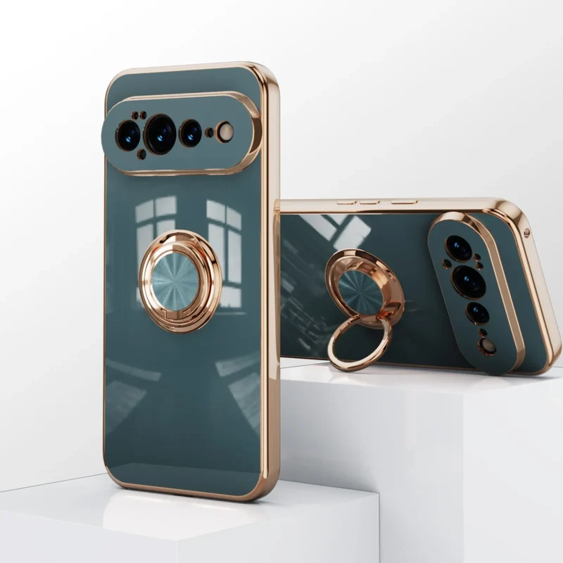 Telefoonhoesje met Draaibare Ring en Standaard voor Google Pixel – Magnetische Autohouder Compatibel Bescherming | Sansoti
