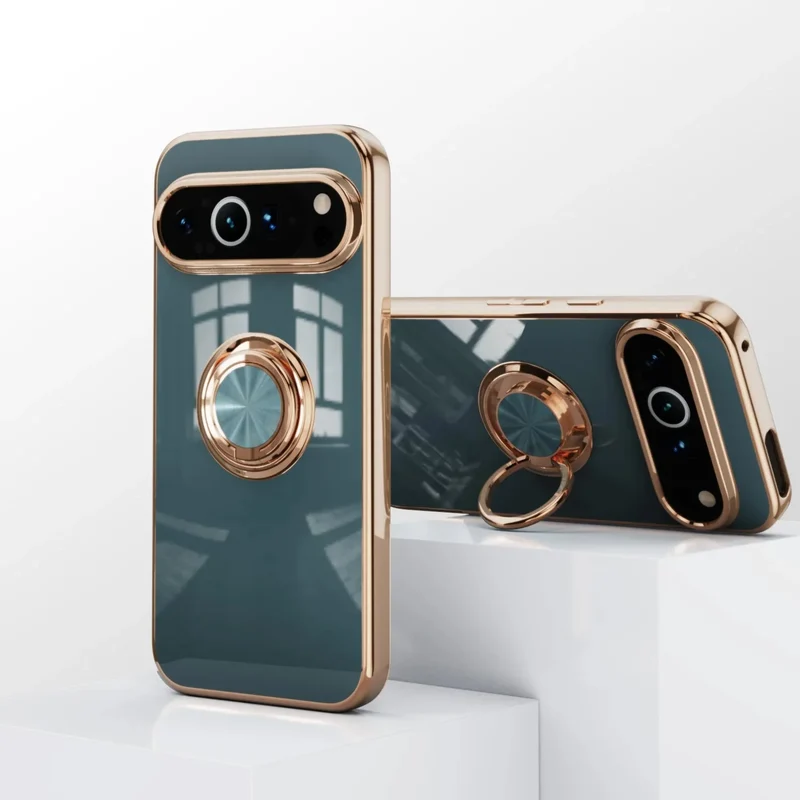 Telefoonhoesje met Draaibare Ring en Standaard voor Google Pixel – Magnetische Autohouder Compatibel Bescherming | Sansoti