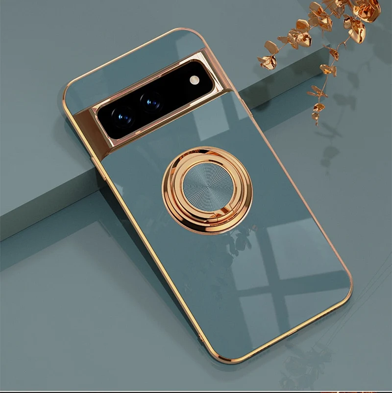 Telefoonhoesje met Draaibare Ring en Standaard voor Google Pixel – Magnetische Autohouder Compatibel Bescherming | Sansoti