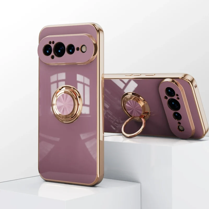Telefoonhoesje met Draaibare Ring en Standaard voor Google Pixel – Magnetische Autohouder Compatibel Bescherming | Sansoti