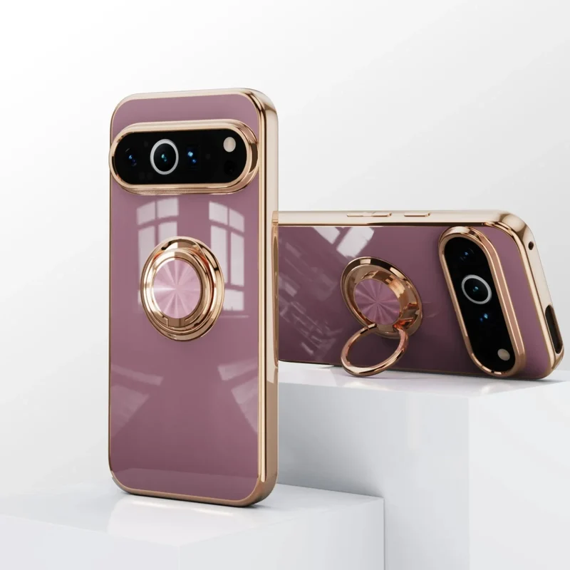 Telefoonhoesje met Draaibare Ring en Standaard voor Google Pixel – Magnetische Autohouder Compatibel Bescherming | Sansoti