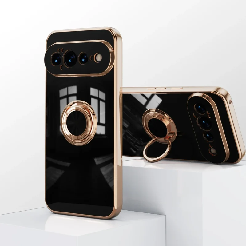 Telefoonhoesje met Draaibare Ring en Standaard voor Google Pixel – Magnetische Autohouder Compatibel Bescherming | Sansoti