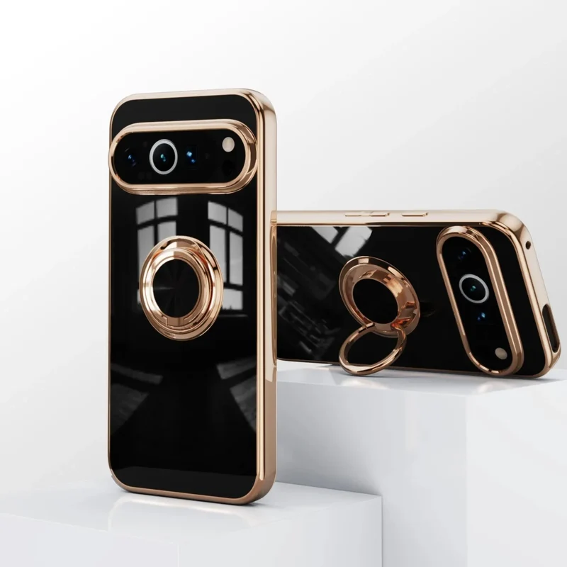 Telefoonhoesje met Draaibare Ring en Standaard voor Google Pixel – Magnetische Autohouder Compatibel Bescherming | Sansoti