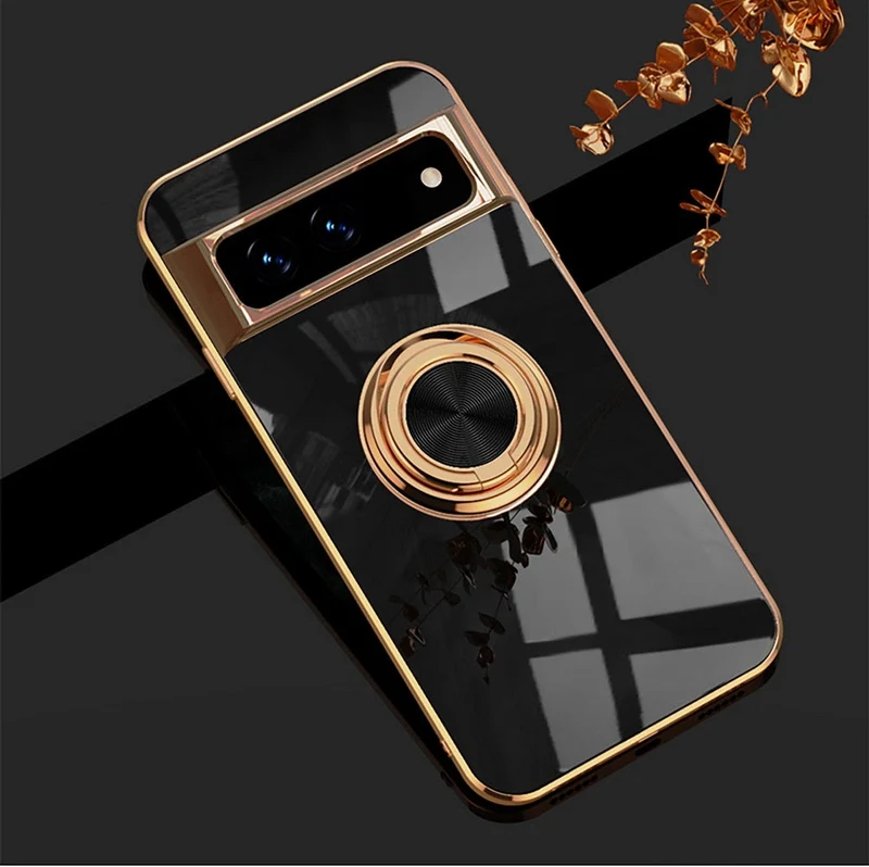 Telefoonhoesje met Draaibare Ring en Standaard voor Google Pixel – Magnetische Autohouder Compatibel Bescherming | Sansoti