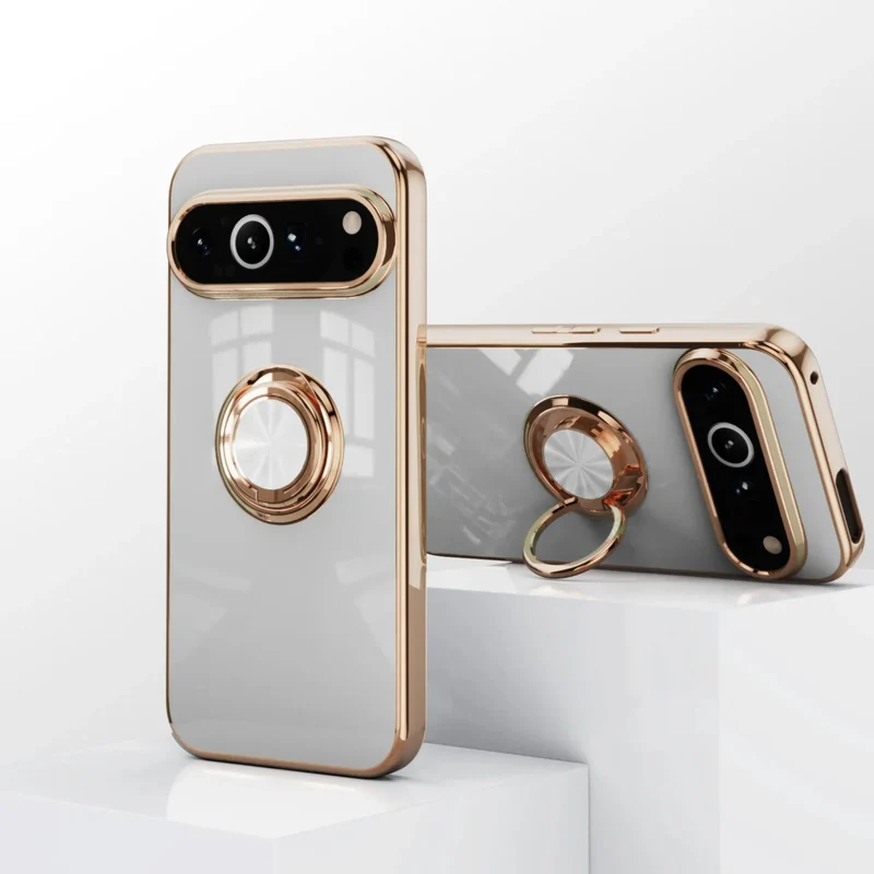 Telefoonhoesje met Draaibare Ring en Standaard voor Google Pixel – Magnetische Autohouder Compatibel Bescherming | Sansoti