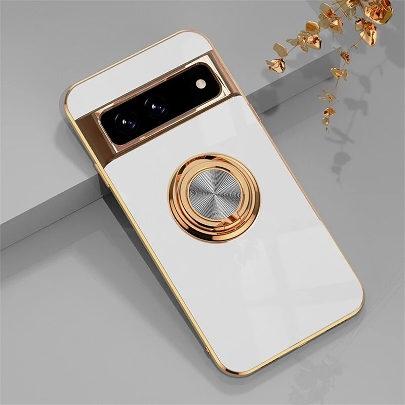 Telefoonhoesje met Draaibare Ring en Standaard voor Google Pixel – Magnetische Autohouder Compatibel Bescherming | Sansoti