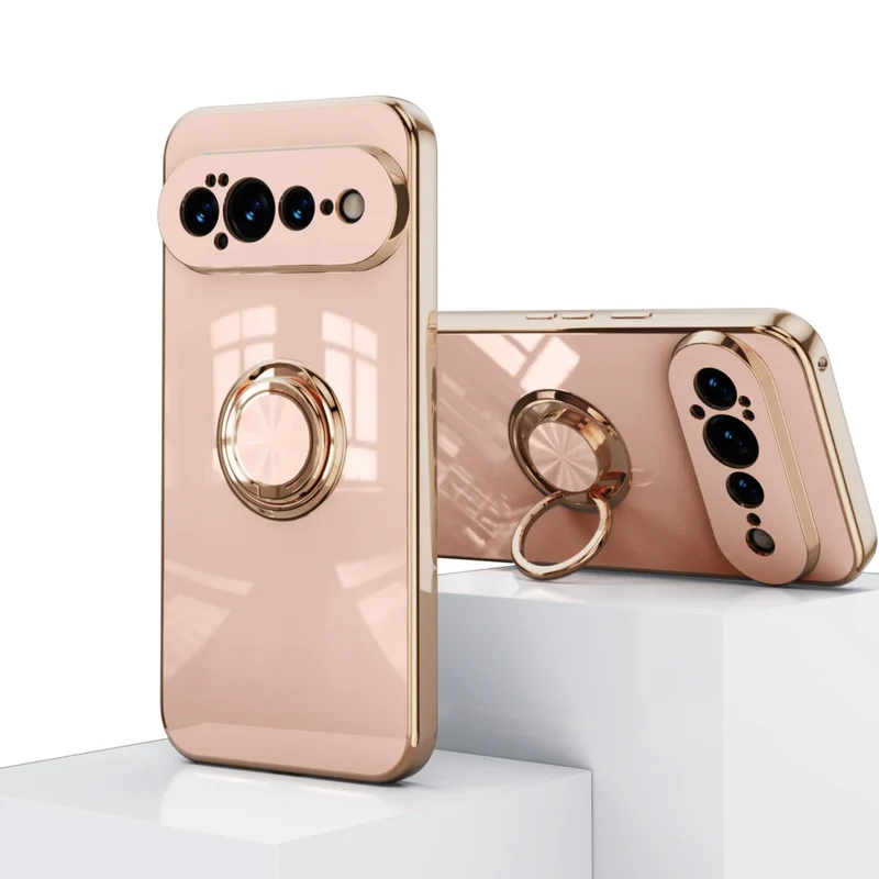 Telefoonhoesje met Draaibare Ring en Standaard voor Google Pixel – Magnetische Autohouder Compatibel Bescherming | Sansoti