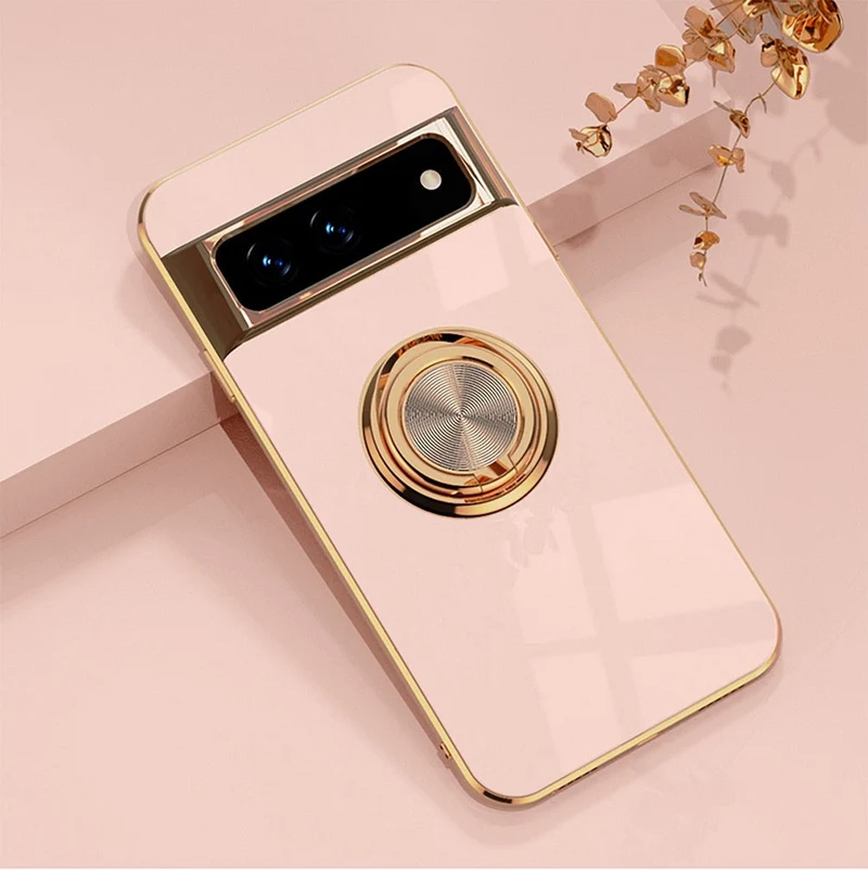 Telefoonhoesje met Draaibare Ring en Standaard voor Google Pixel – Magnetische Autohouder Compatibel Bescherming | Sansoti
