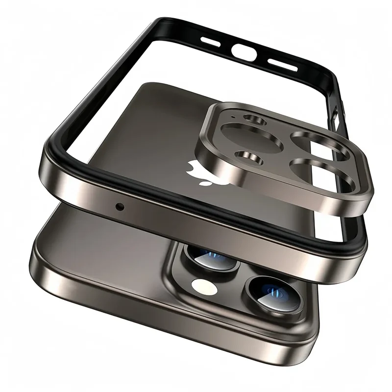 Ultralichte Aluminium Bumper Frame voor iPhone – Plat Randloos Design met Camerabeschermer en Stevige Bescherming | Sansoti
