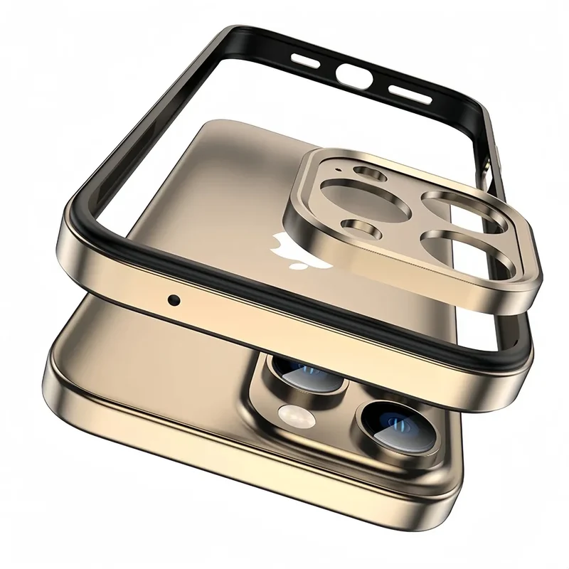 Ultralichte Aluminium Bumper Frame voor iPhone – Plat Randloos Design met Camerabeschermer en Stevige Bescherming | Sansoti