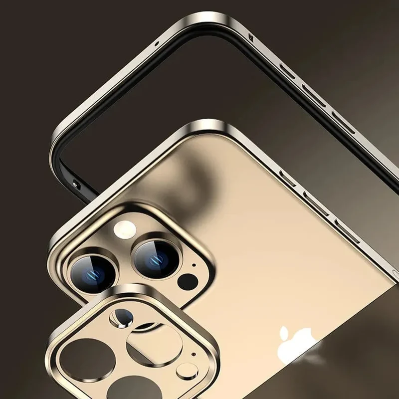 Ultralichte Aluminium Bumper Frame voor iPhone – Plat Randloos Design met Camerabeschermer en Stevige Bescherming | Sansoti