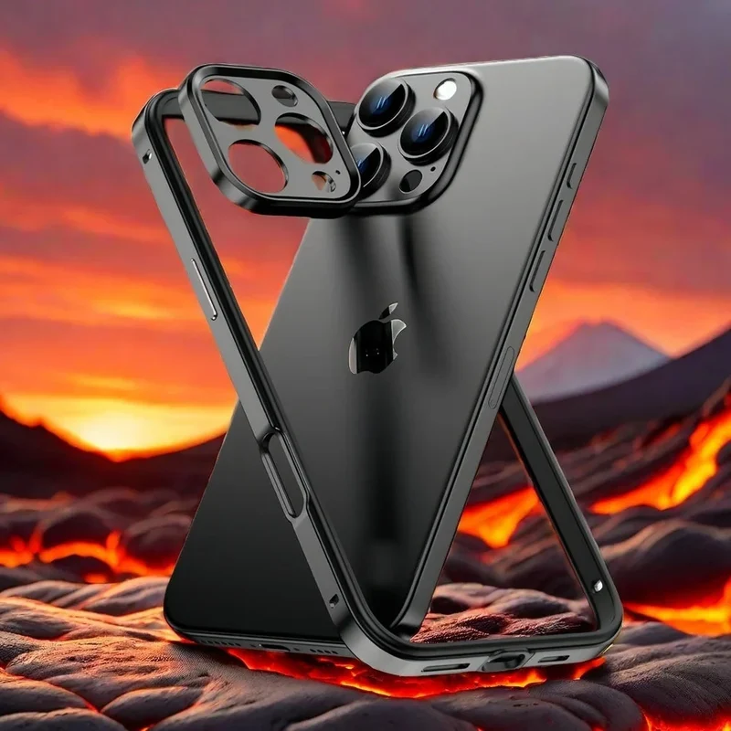 Ultralichte Aluminium Bumper Frame voor iPhone – Plat Randloos Design met Camerabeschermer en Stevige Bescherming | Sansoti
