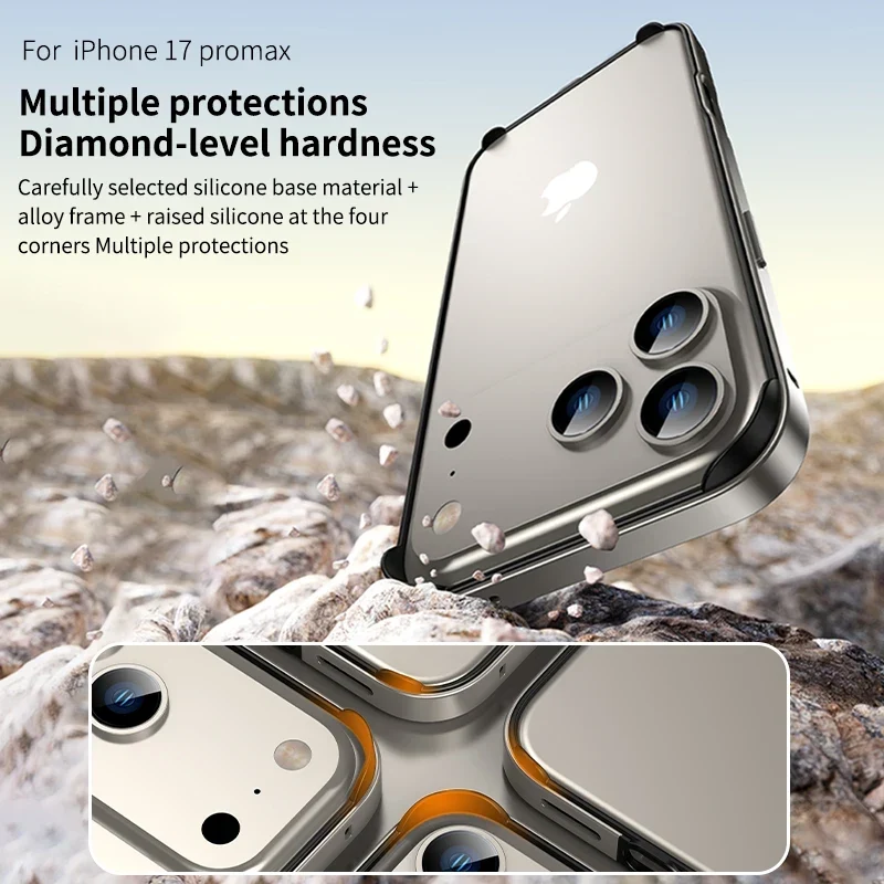 Aluminium Bumperframe iPhone Bescherming Minimalistisch Design Draadloos Opladen Compatibel Shockproof | Sansoti