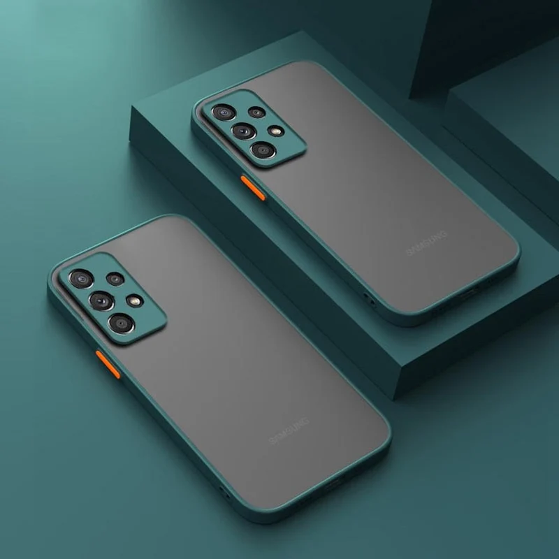 Schokbestendige Matte Siliconen Telefoonhoes Samsung Galaxy Case met Kleuraccenten Bescherming Smartphone | Sansoti