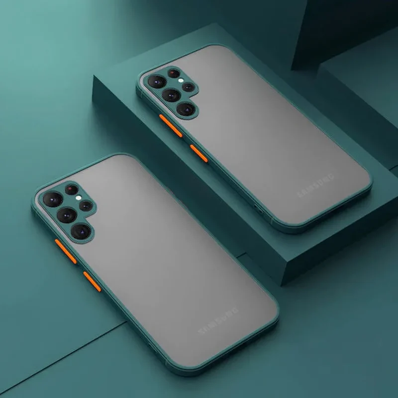 Schokbestendige Matte Siliconen Telefoonhoes Samsung Galaxy Case met Kleuraccenten Bescherming Smartphone | Sansoti