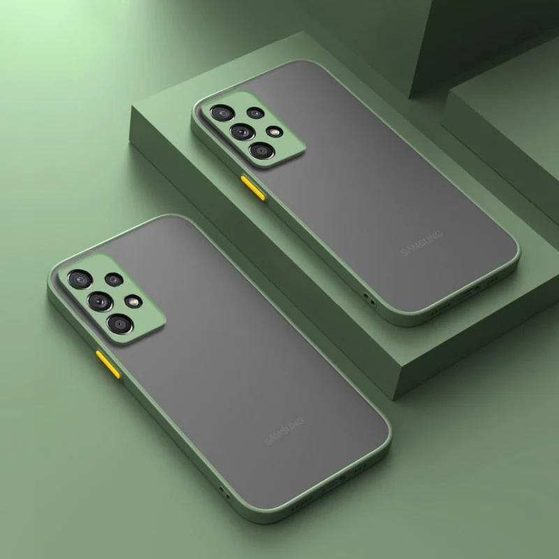 Schokbestendige Matte Siliconen Telefoonhoes Samsung Galaxy Case met Kleuraccenten Bescherming Smartphone | Sansoti