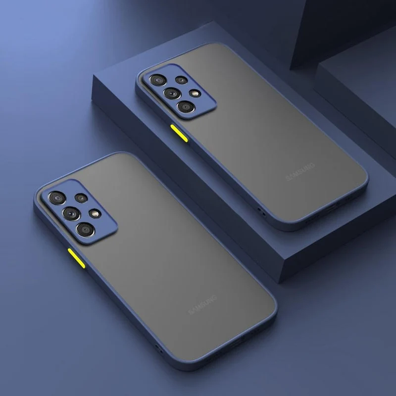 Schokbestendige Matte Siliconen Telefoonhoes Samsung Galaxy Case met Kleuraccenten Bescherming Smartphone | Sansoti