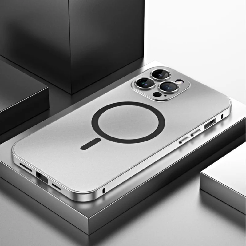 Aluminium Telefoonhoesje Snap-Lock MagSafe Compatibel Camerabescherming Ultradun Schokbestendig iPhone 13-17 | Sansoti