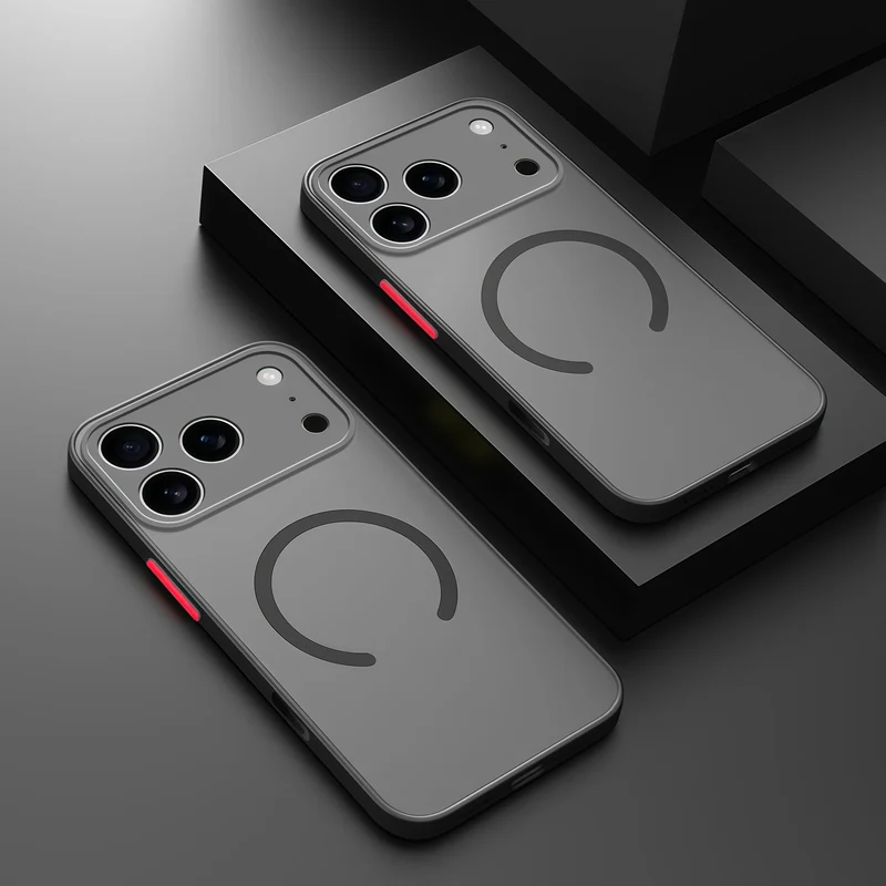 Schokbestendige iPhone Hoes met MagSafe Magnetische Oplaadring Siliconen Beschermcase Stootvast Telefoonhoesje | Sansoti