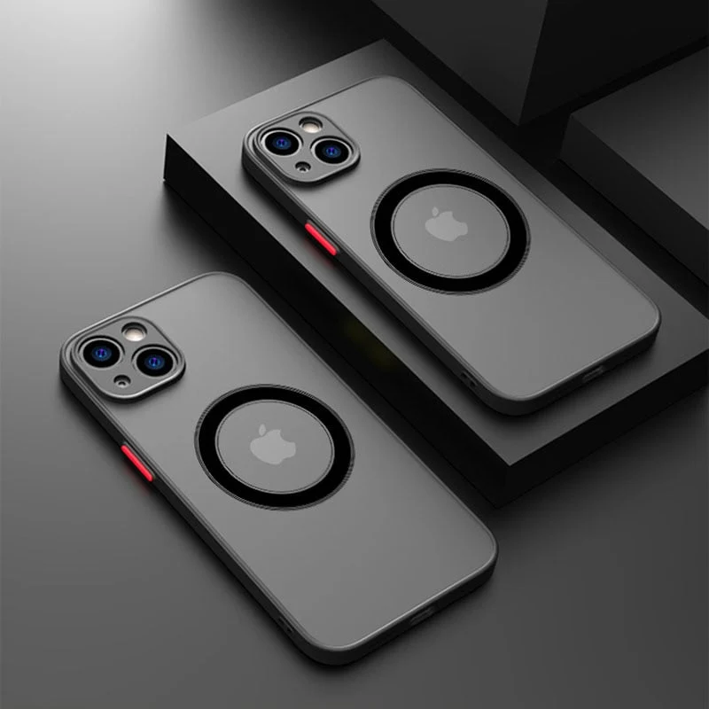 Schokbestendige iPhone Hoes met MagSafe Magnetische Oplaadring Siliconen Beschermcase Stootvast Telefoonhoesje | Sansoti