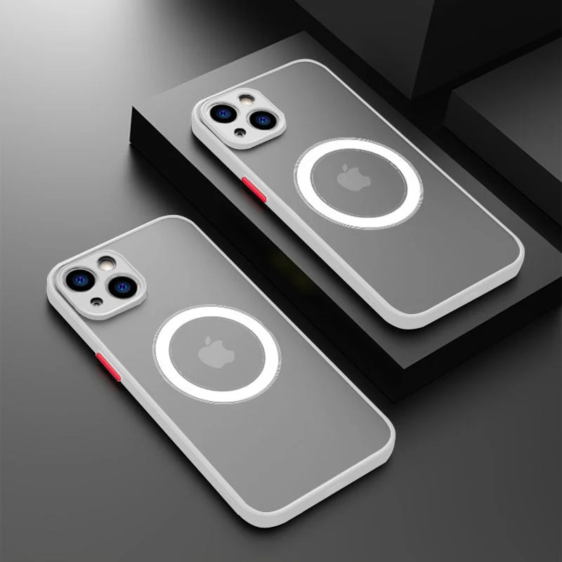 Schokbestendige iPhone Hoes met MagSafe Magnetische Oplaadring Siliconen Beschermcase Stootvast Telefoonhoesje | Sansoti