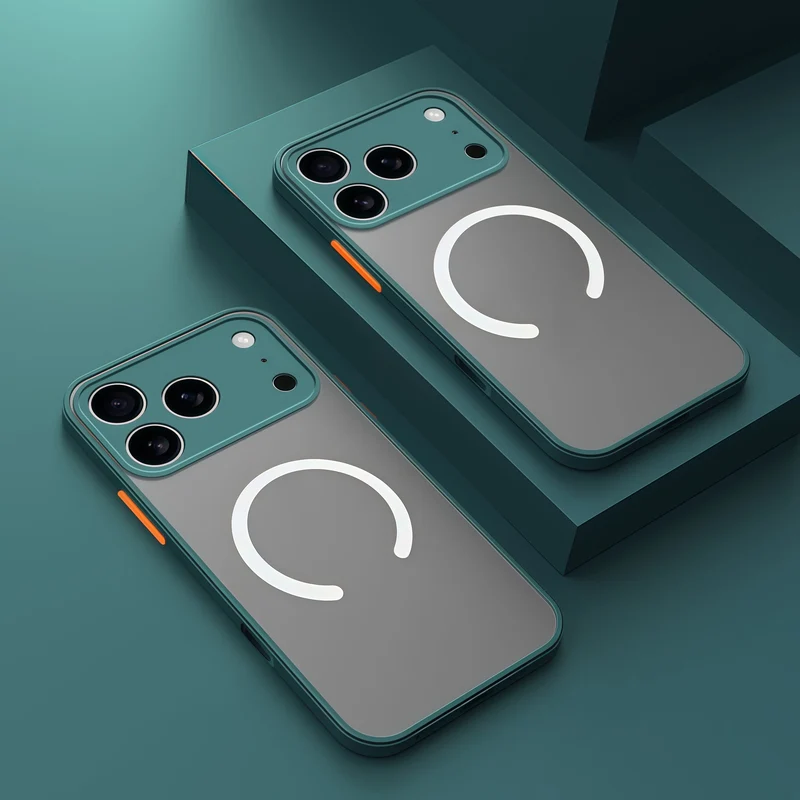Schokbestendige iPhone Hoes met MagSafe Magnetische Oplaadring Siliconen Beschermcase Stootvast Telefoonhoesje | Sansoti