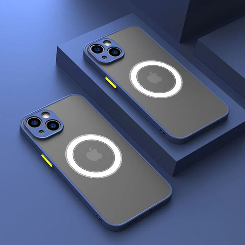 Schokbestendige iPhone Hoes met MagSafe Magnetische Oplaadring Siliconen Beschermcase Stootvast Telefoonhoesje | Sansoti