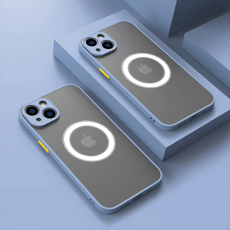 Schokbestendige iPhone Hoes met MagSafe Magnetische Oplaadring Siliconen Beschermcase Stootvast Telefoonhoesje | Sansoti