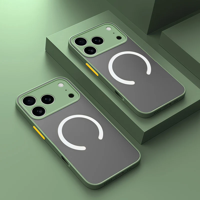 Schokbestendige iPhone Hoes met MagSafe Magnetische Oplaadring Siliconen Beschermcase Stootvast Telefoonhoesje | Sansoti