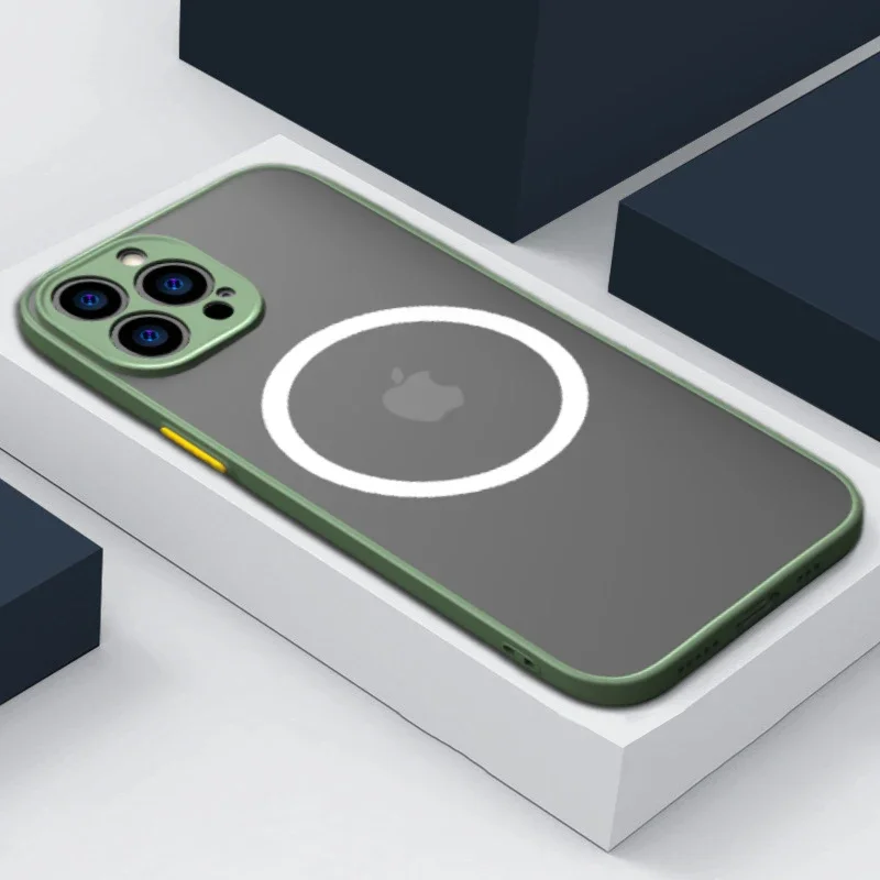 Schokbestendige iPhone Hoes met MagSafe Magnetische Oplaadring Siliconen Beschermcase Stootvast Telefoonhoesje | Sansoti