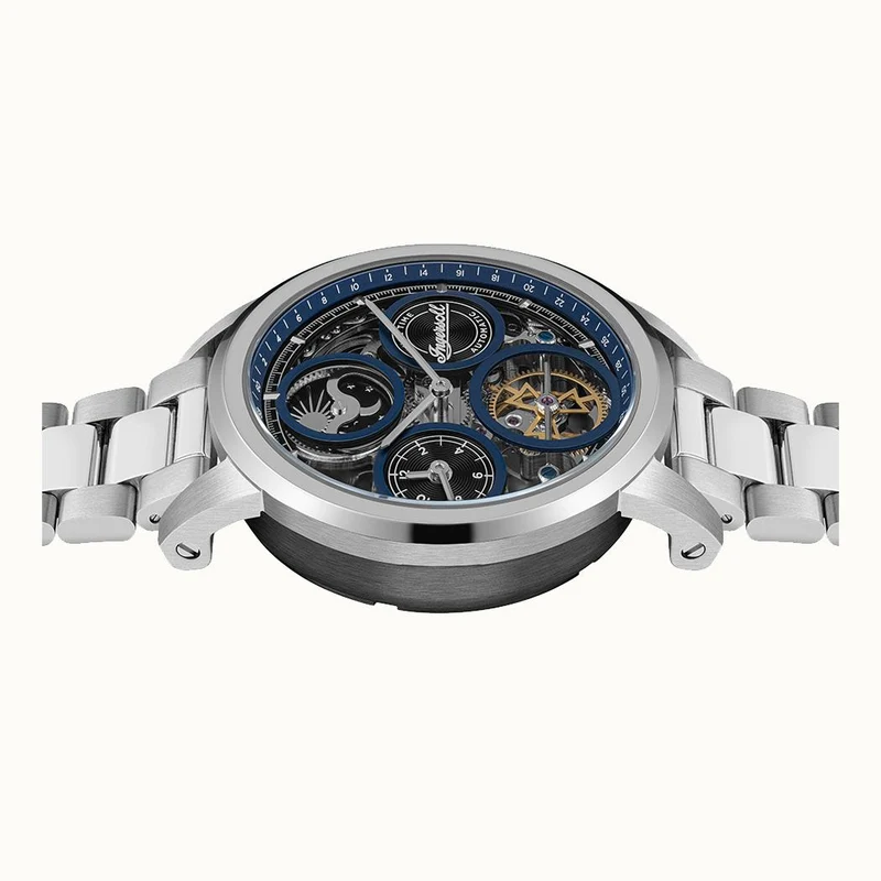 Ingersoll The Arc I16003 Herrenuhr • Automatikwerk • Blau Skelett-Zifferblatt