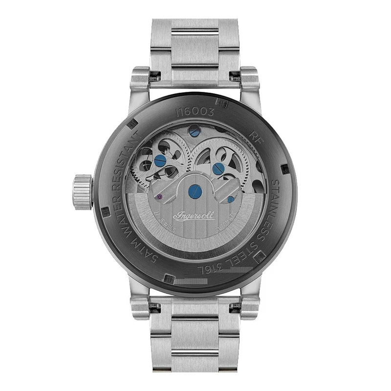 Ingersoll The Arc I16003 Herrenuhr • Automatikwerk • Blau Skelett-Zifferblatt