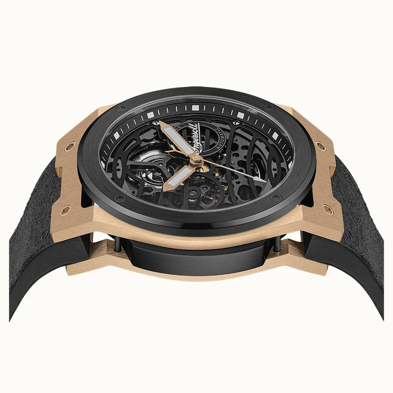 Ingersoll The Springfield I15202 Herrenuhr Schwarz • Automatikwerk • Skelett-Zifferblatt