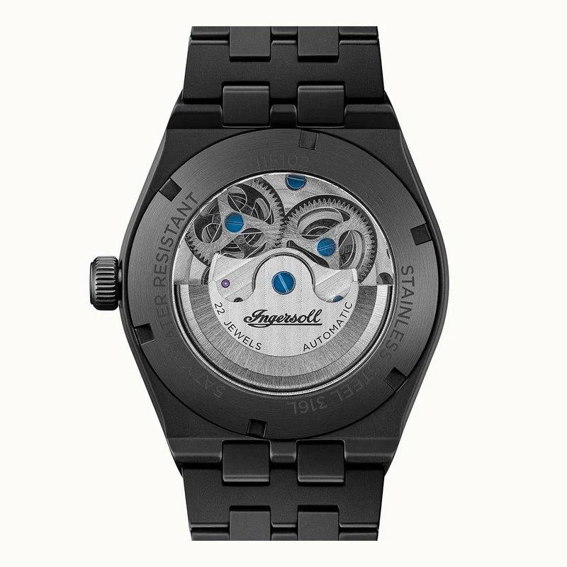 Ingersoll The Broadway I15102 Herrenuhr Schwarz • Keramik-Automatikuhr • Dual Time