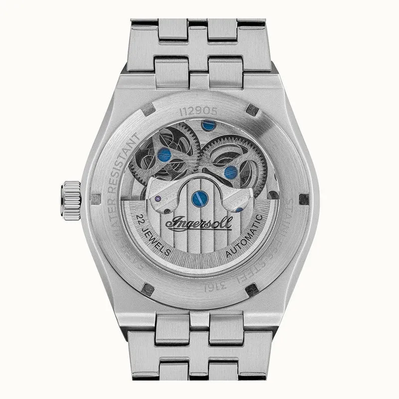 Ingersoll The Broadway I12905 Herrenuhr Silber/Grün • Automatikwerk • Dual Time