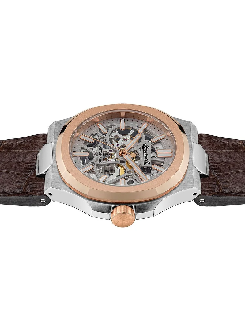 Ingersoll The Catalina I12503 Herrenuhr Silber • Skelett-Automatik • Roségold-Lünette