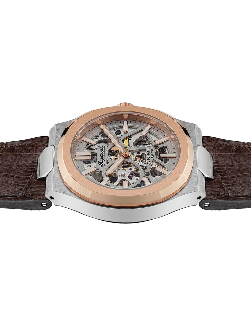 Ingersoll The Catalina I12503 Herrenuhr Silber • Skelett-Automatik • Roségold-Lünette