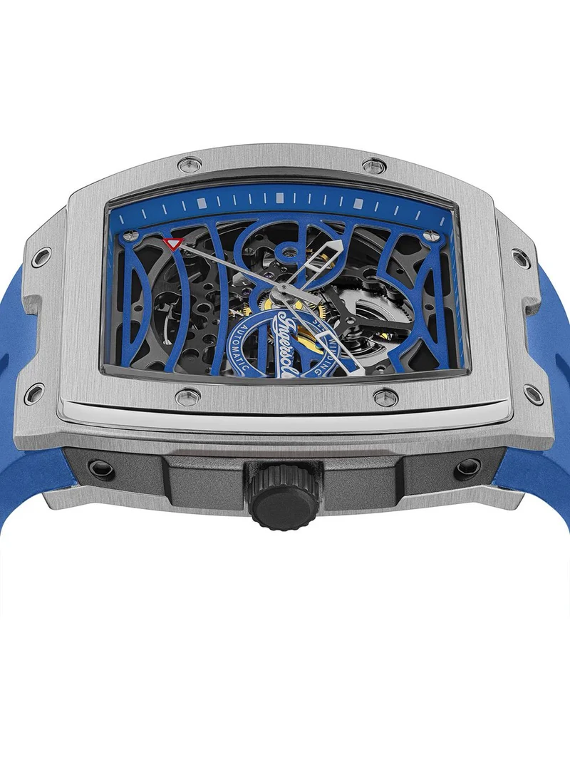 Ingersoll Challenger I12308 Herrenuhr Blau • Automatikwerk • Skelett-Zifferblatt