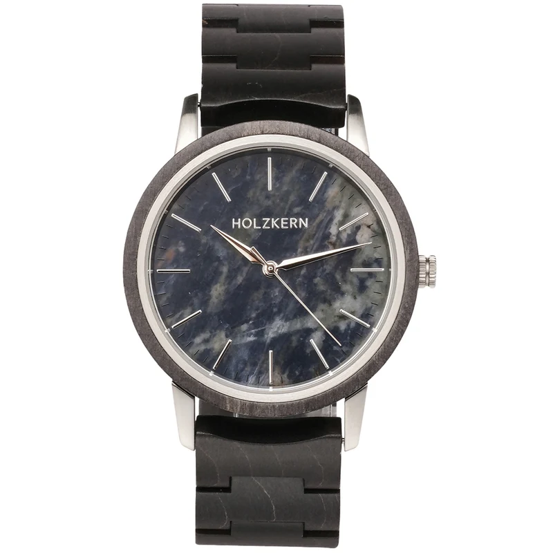 Holzkern Immanuel Armbanduhr Blau • Sodalith-Zifferblatt • Holzgehäuse