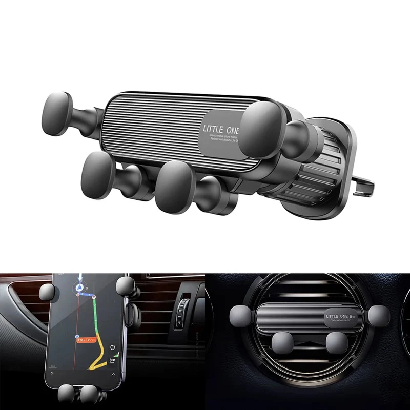 Telefoonhouder Auto Ventilatierooster Universeel 5-Punts Klemhouder Zwart Zilver Rood Wit Smartphone | Sansoti