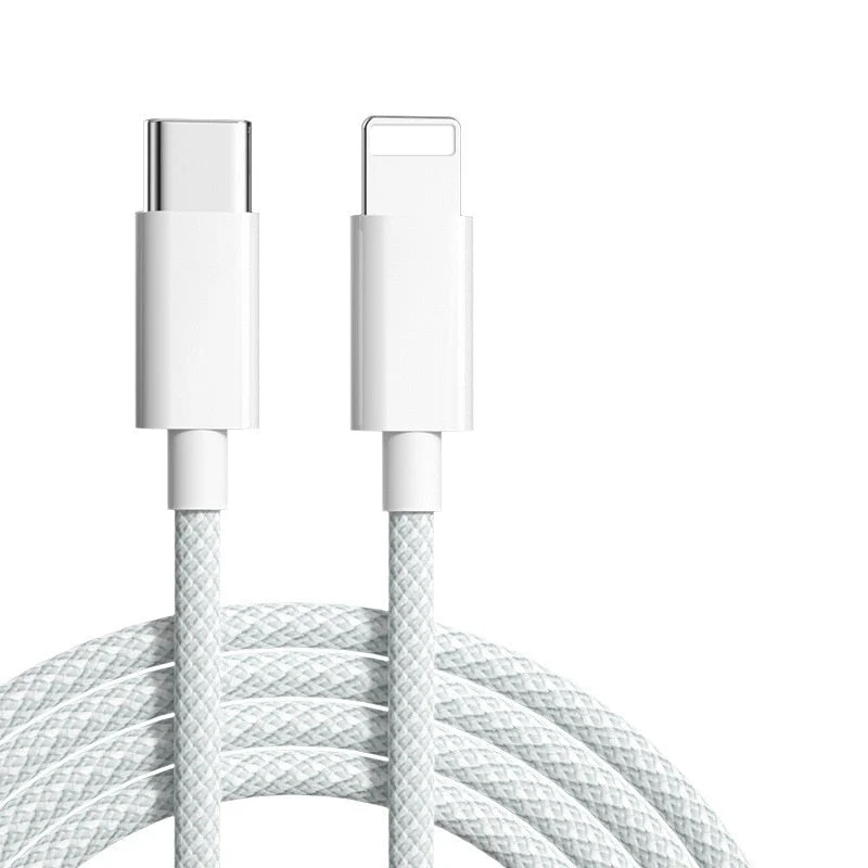 USB-C naar Lightning Oplaadkabel 20W Snelladen Gevlochten Nylon Datakabel iPhone iPad Duurzaam Snoer | Sansoti