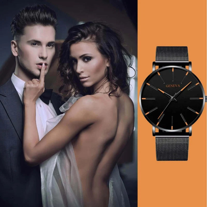 Minimalistische Herenpolshorloge 40mm Edelstaal Leren Band Quartz Waterdicht Stijlvol Slank Design Klassiek | Sansoti