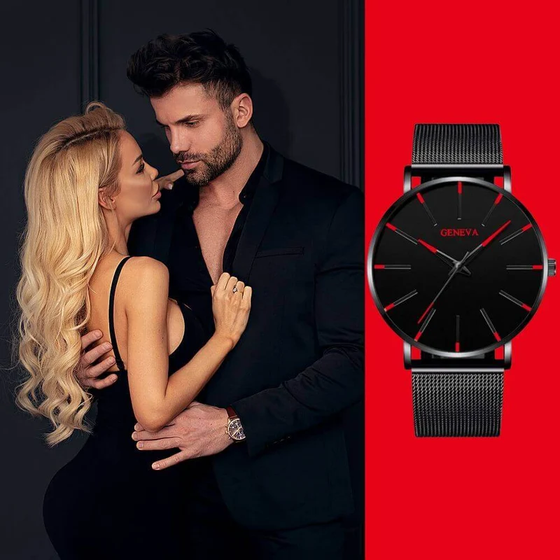 Minimalistische Herenpolshorloge 40mm Edelstaal Leren Band Quartz Waterdicht Stijlvol Slank Design Klassiek | Sansoti
