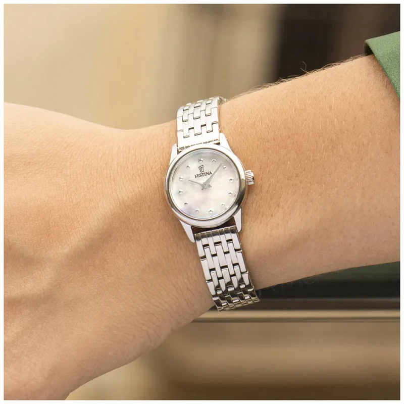 Festina Mademoiselle F20749/1 Damen Armbanduhr • Perlmutt-Zifferblatt • Edelstahl-Armband